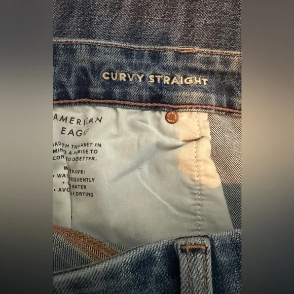 American Eagle 🦅 Stretch Curvy Ripped Straight Jean - Picture 8 of 10